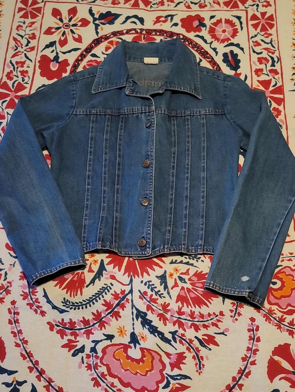 Vintage Levi's Asterisks Orange Tag 1970 Pin Tuck Button-Front Denim Jean Jacket